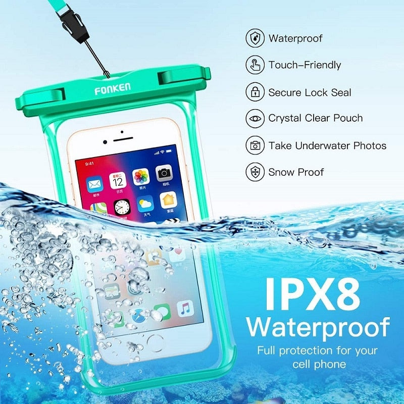BERRY'S BUYS™ FONKEN Waterproof Phone Case - Keep Your Phone Safe and Dry During Water Activities - Stay Connected Anytime, Anywhere! - Berry's Buys