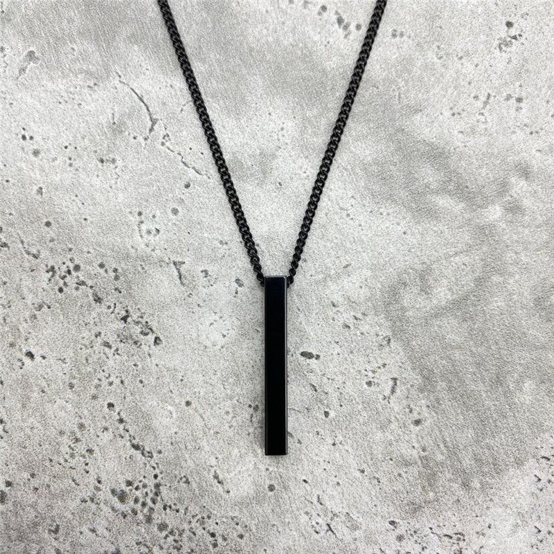 Rectangle Pendant Necklace - Add Sophistication to Any Outfit - Crafted from High-Quality Stainle...