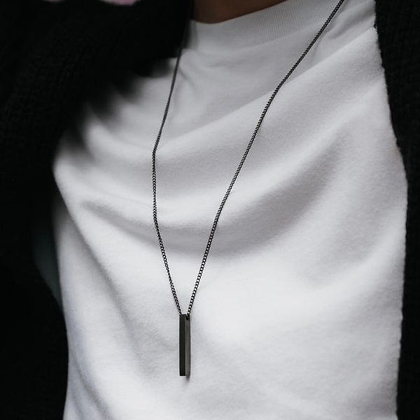 Rectangle Pendant Necklace - Add Sophistication to Any Outfit - Crafted from High-Quality Stainle...