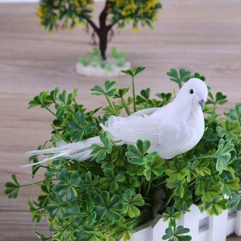 Simulation White Pigeon Home Decor Artificial Lover Peace Pigeons Garden Wedding Decortions Imita...
