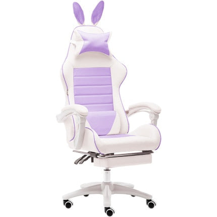 Office Chair WCG Computer Gaming Chair with Footrest in Pink - Comfort and Style Combined - Exper...