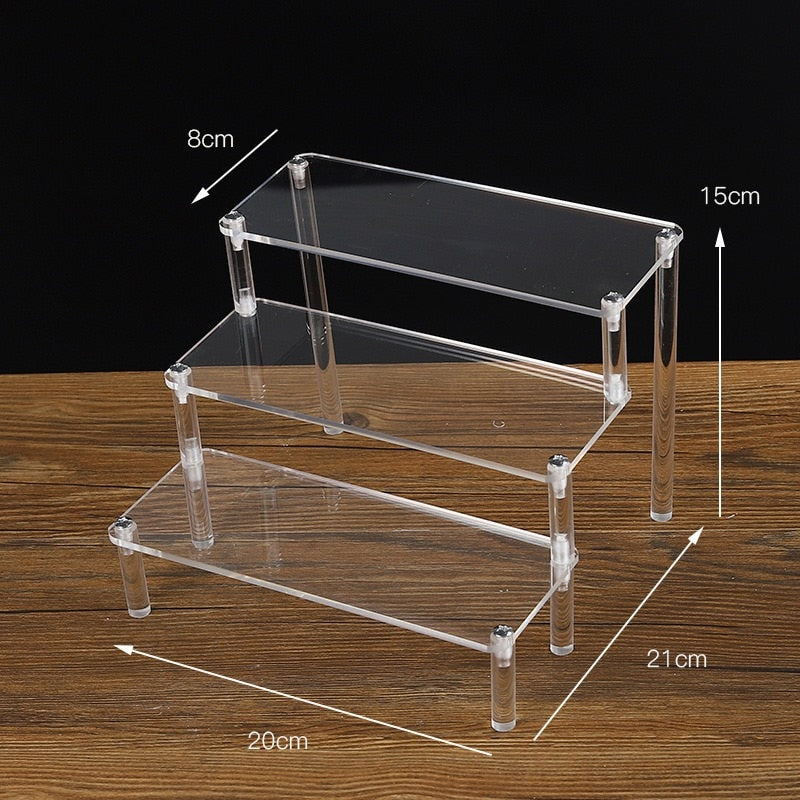 BERRY'S BUYS™ 1-5 Tier Acrylic Display Stand - Showcase Your Collection in Style - Keep Your Belongings Organized and Beautifully Displayed - Berry's Buys