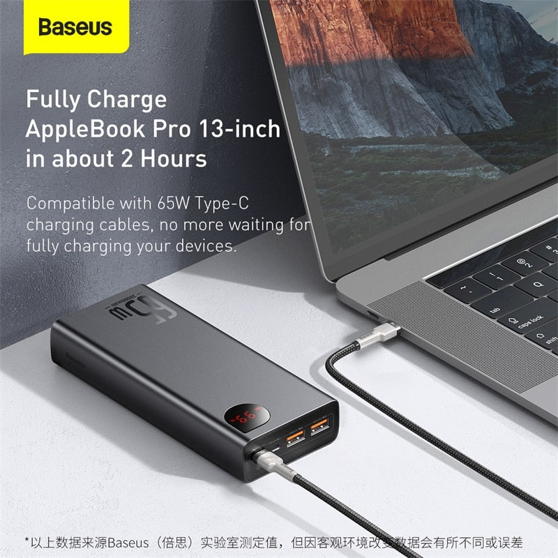 BERRY'S BUYS™ Baseus 65W Power Bank - Stay Charged On The Go - Power Up Your Devices Anywhere! - Berry's Buys