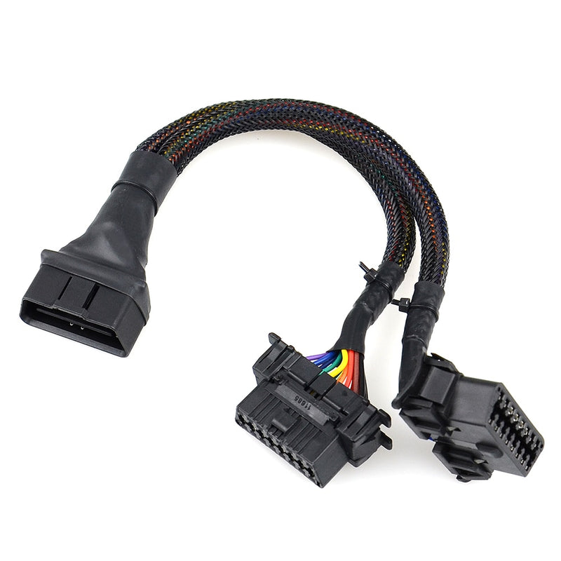 OBD2 Male to Dual Female Elbow Extension Cable - Extend Your Connection with Confidence - Experie...
