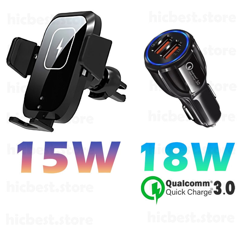 BERRY'S BUYS™ 15W Wireless Car Charger Phone Holder - Effortlessly Charge and Navigate On-The-Go - Berry's Buys