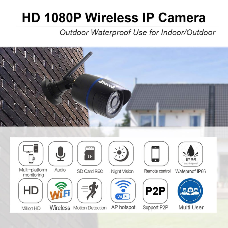 JIENUO Wireless Camera IP - Protect Your Home Day and Night with Crystal-Clear Footage