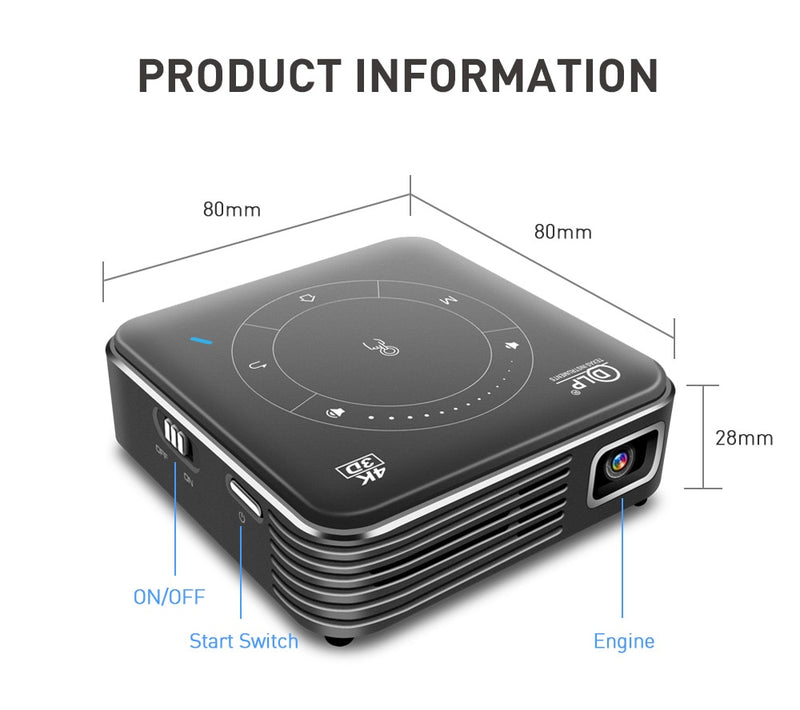 Vivicine P11 - The Pocket-sized Mini Projector for an Immersive Home Cinema Experience - Take You...