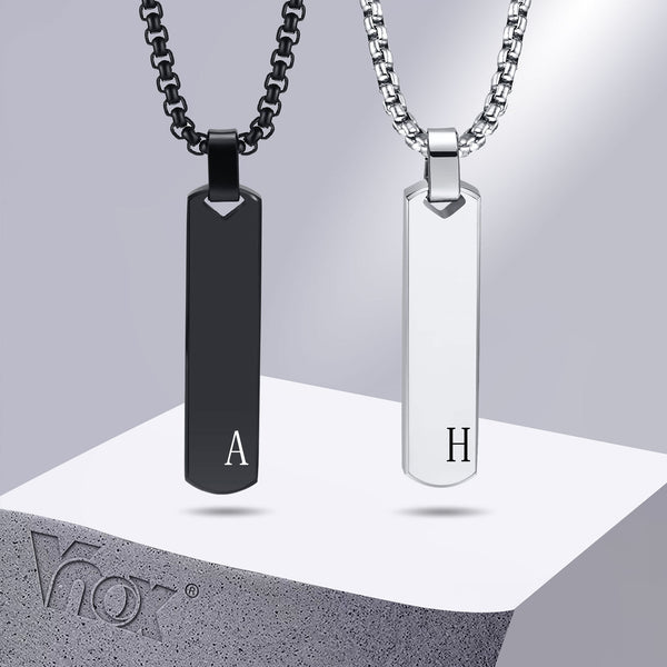 Vnox Initial Bar Necklace for Men - Elevate Your Style with a Unique Geometric Pendant - Crafted ...