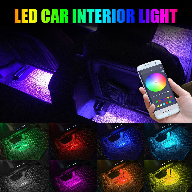 BERRY'S BUYS™ 12V RGB Lights Bluetooth LED Strips Car Interior Ambient Lamp - Customize Your Driving Experience - Transform Your Car's Interior - Berry's Buys