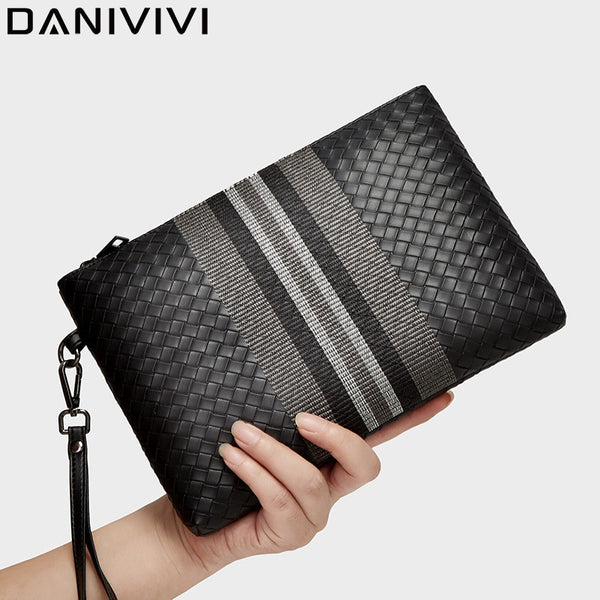 Weave Men's Designer Bag Stripe Clutch - The Ultimate Accessory for the Modern Man - Upgrade Your...