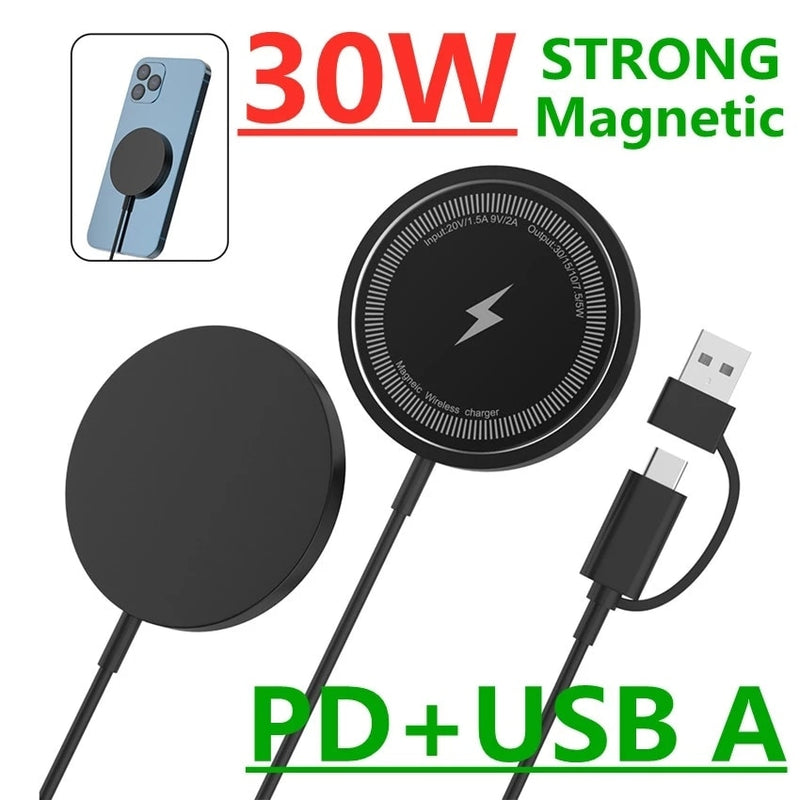 BERRY'S BUYS™ 30W Magnetic Wireless Charger Fast Charging Pad Stand - The Ultimate Solution for Your Apple Devices - Charge Up to Four Devices Simultaneously! - Berry's Buys