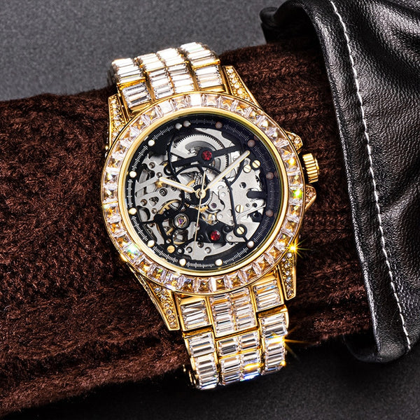 BERRY'S BUYS™ Ice Out Automatic Watch - A Diamond-Studded Masterpiece - Elevate Your Style with Functionality - Berry's Buys