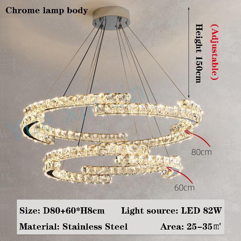 Light Luxury Crystal Chandelier - Elevate Your Home Decor with Modern Elegance - Dazzling Illumin...