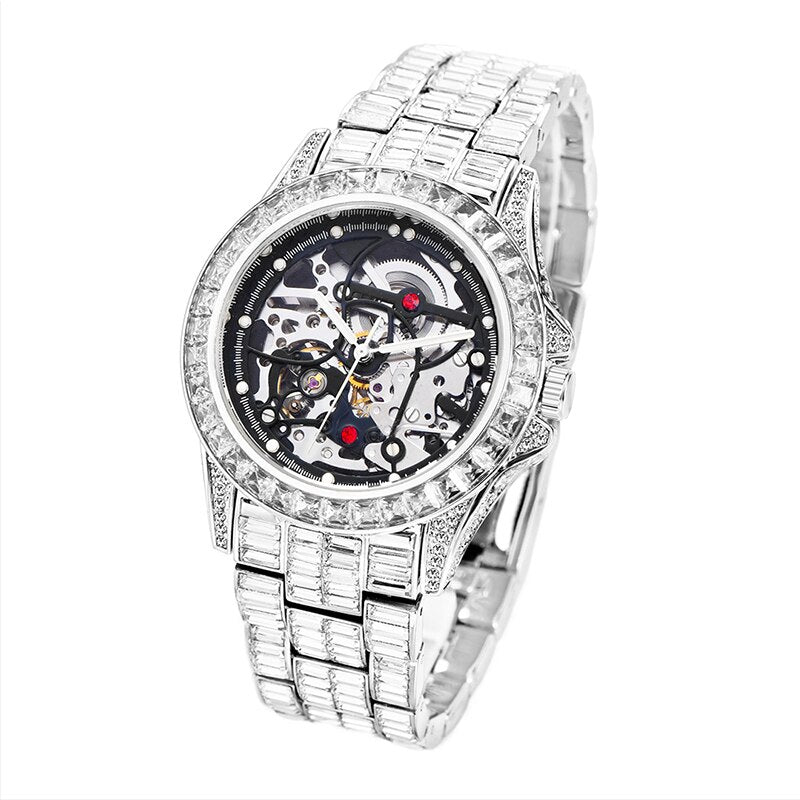 BERRY'S BUYS™ Ice Out Automatic Watch - A Diamond-Studded Masterpiece - Elevate Your Style with Functionality - Berry's Buys