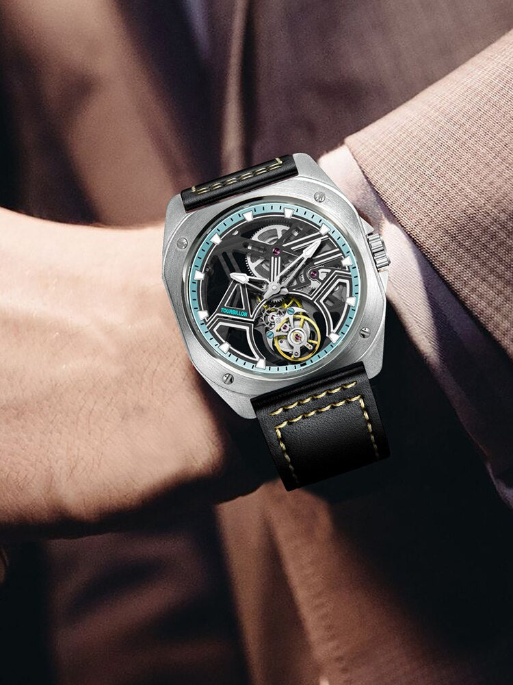 PINDU Design True Tourbillon Movement Mechanical Wristwatch - Elevate Your Style with Precision a...