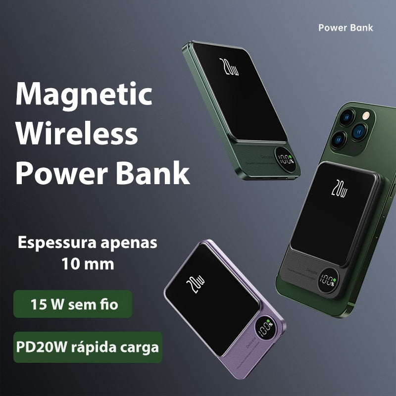 Wireless Power Bank Magnetic 10000mAh - Charge Effortlessly on the Go - Never Run Out of Power Ag...