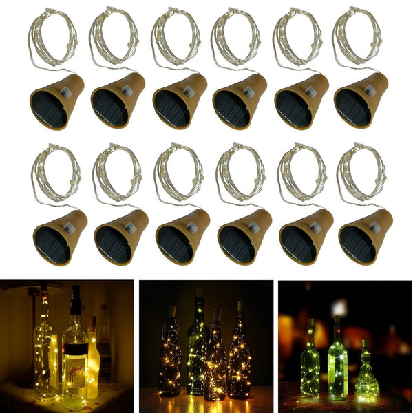 BERRY'S BUYS™ 2M 20LEDs Solar Wine Bottle String Light - Add a Charming Ambiance to Your Outdoor Decor with Eco-Friendly Lighting - Berry's Buys
