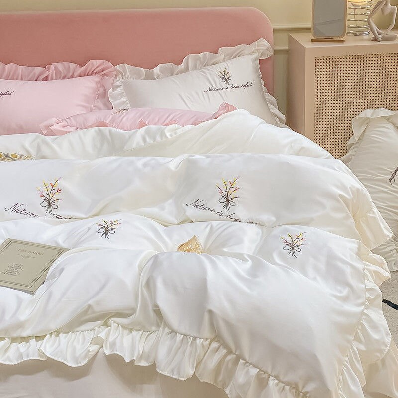 BERRY'S BUYS™ Introducing the JUSTCHIC 4PCS Spring Summer Luxury Duvet Cover Bedding Set - Add Elegance to Your Bedroom - Experience Ultimate Comfort and Style - Berry's Buys