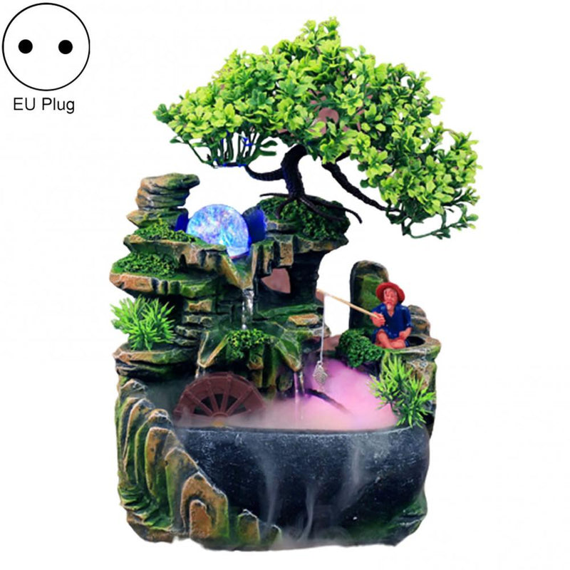 LED Lights Fake Tree Flowing Fountain Rockery - Create a Serene Ambiance with this Stunning Bonsa...