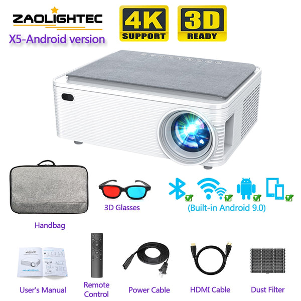 ZAOLIGHTEC X5 Android Projector - The Ultimate Home Entertainment Experience - Stunning Clarity a...