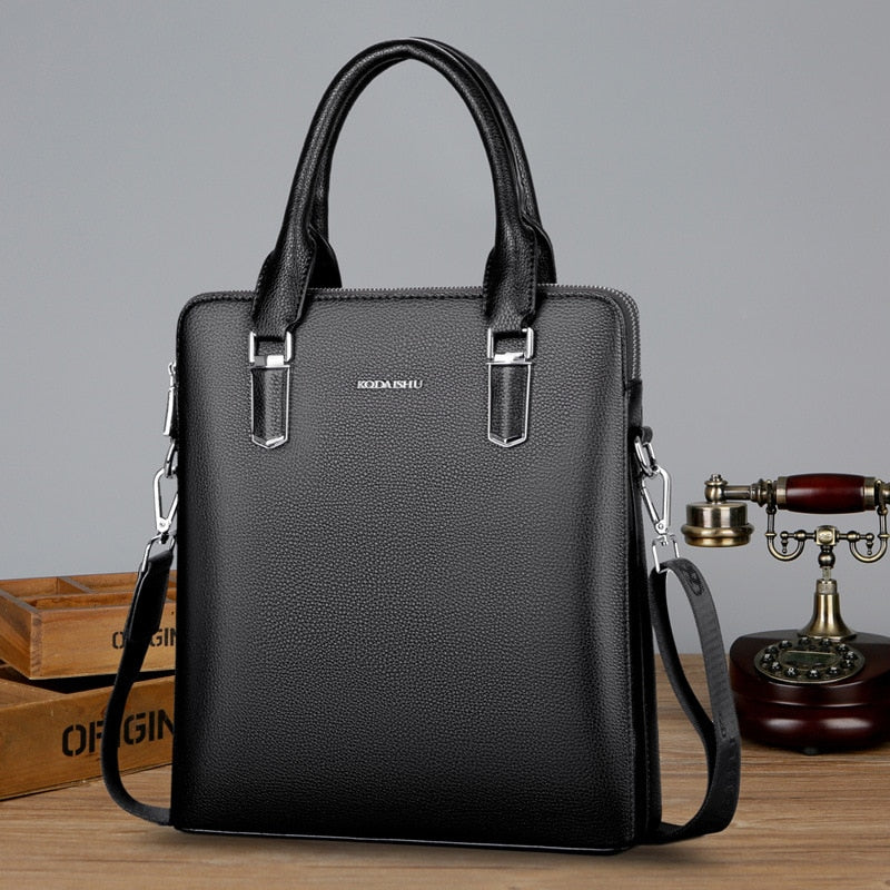 Luxury Cow Genuine Leather Business Men's Briefcase - The Perfect Accessory for the Modern Man on...