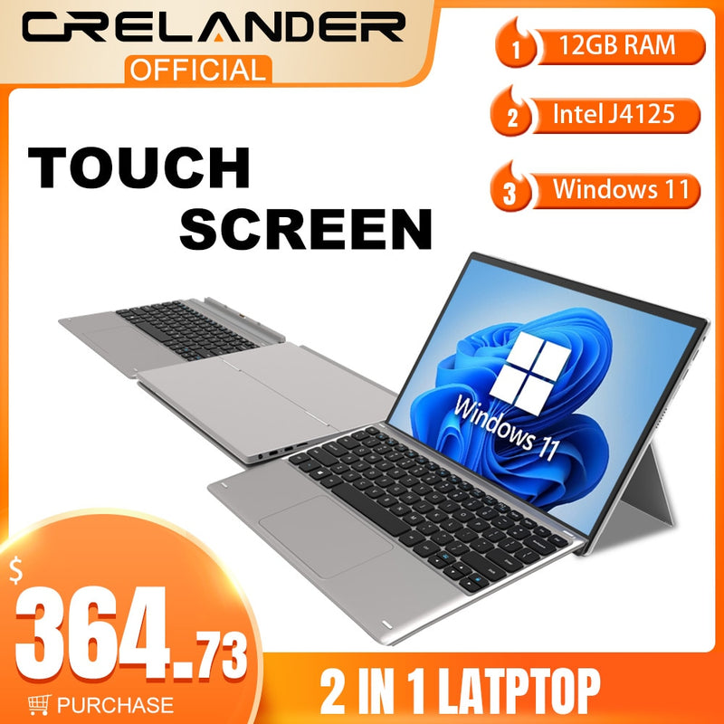 BERRY'S BUYS™ Crelander F123G - Power and Style in One Versatile 2-in-1 Laptop - Upgrade Your Tech Game Today! - Berry's Buys