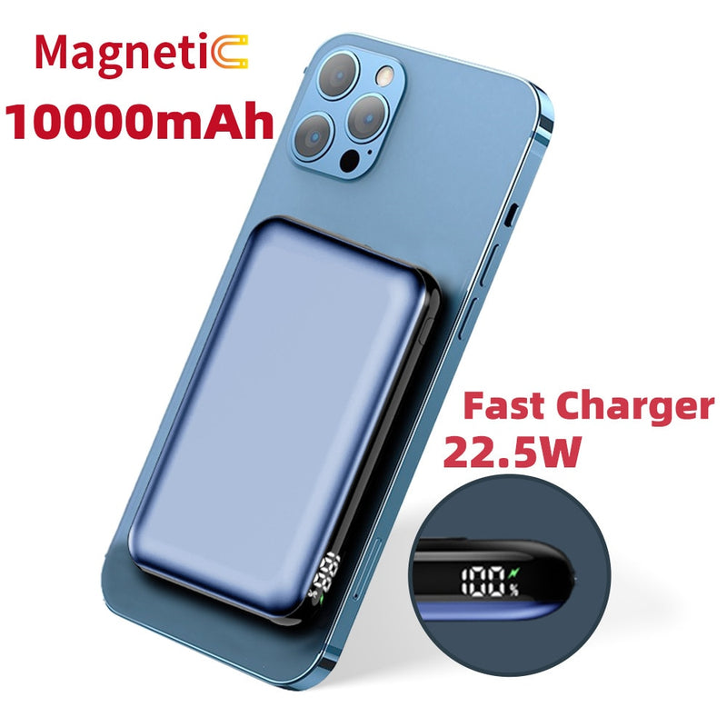 Magnetic Power Bank 10000mAh Wireless - Charge On-The-Go Hassle-Free - Stay Connected All Day Long
