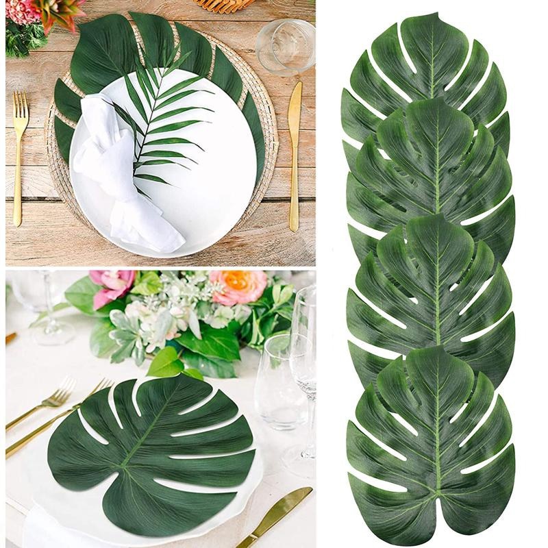 BERRY'S BUYS™ 6Pcs Artificial Tropical Plants Palm Leaves - Bring the Tropics Home with Hassle-free Decor - Realistic and Durable! - Berry's Buys