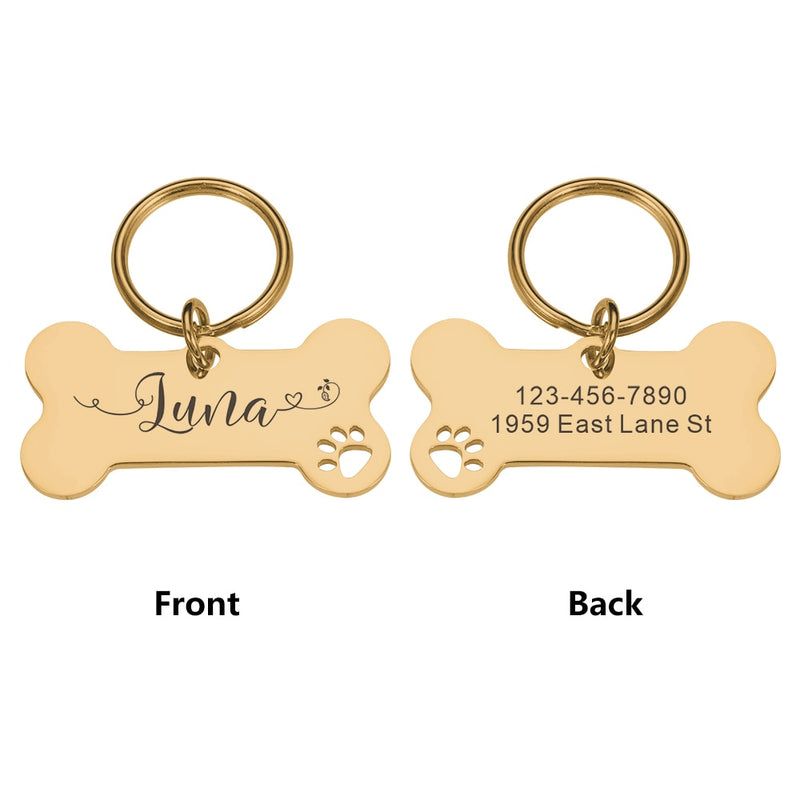 Personalized Pet Dog Tags - Keep Your Furry Friend Safe and Stylish - Customizable with Free Engr...