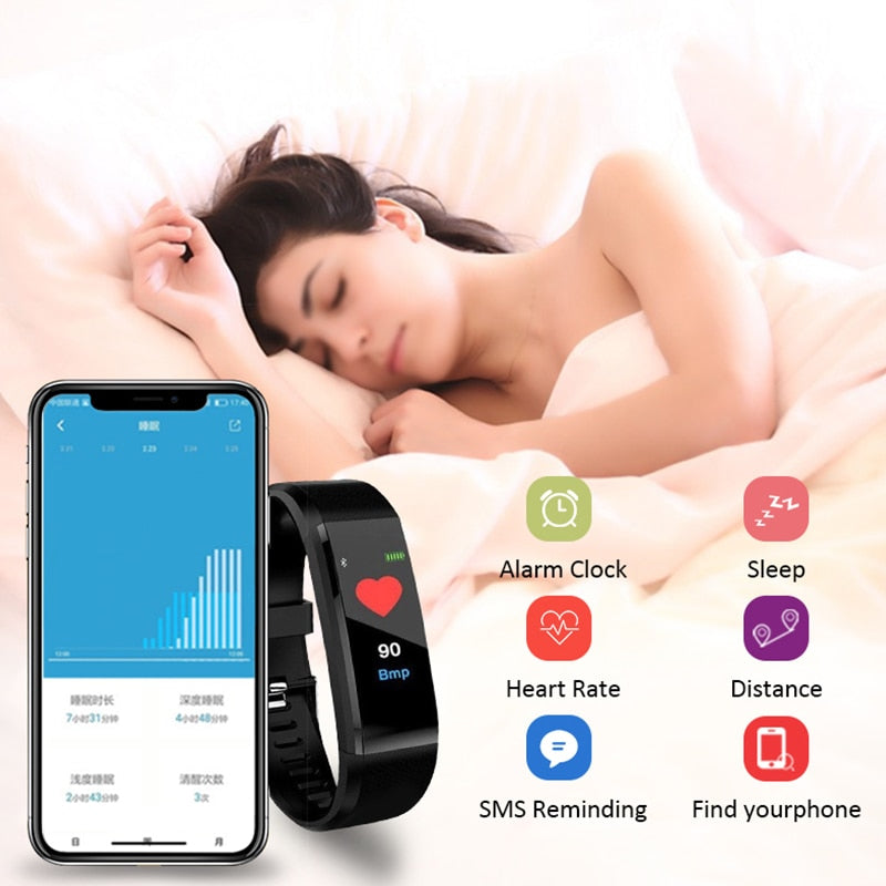 BERRY'S BUYS™ Bluetooth Sports Smart Bracelet - Monitor Your Fitness Progress with Ease - Track Your Steps, Heart Rate, and Blood Pressure - Berry's Buys
