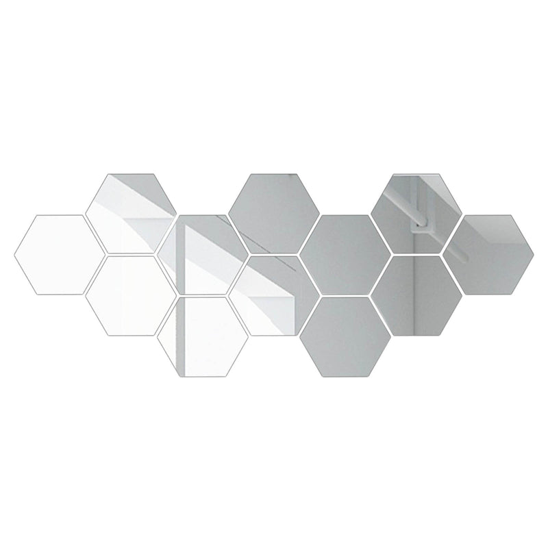 BERRY'S BUYS™ 12pcs Hexagon Mirror Wall Stickers Acrylic Self Adhesive Gold Silver Black Tiles Decals Diy Household Decorative Tiles Sticker - Berry's Buys
