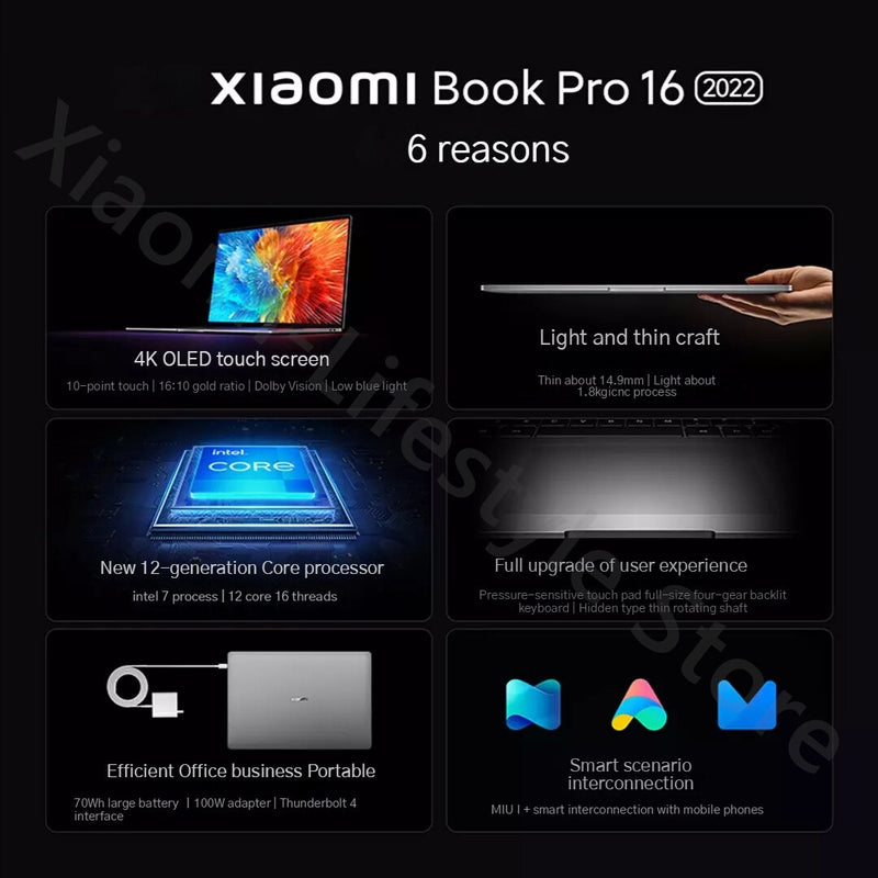 Xiaomi Book Pro 16 - Unleash Your Productivity with a Stunning 4K OLED Touch Screen and Powerful ...