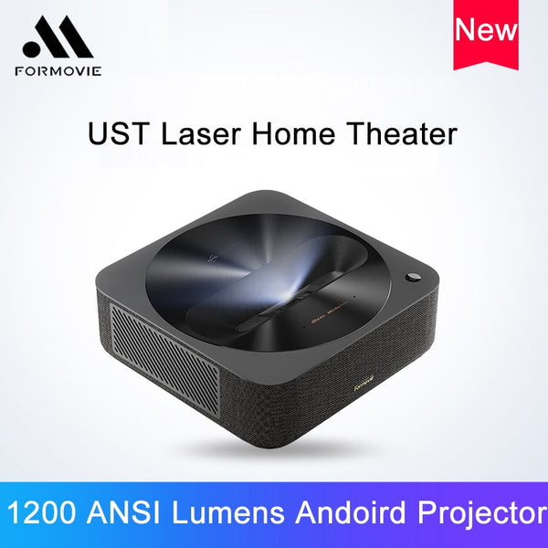 BERRY'S BUYS™ Formovie R1 Nano Laser Projector - Transform Any Space into a Cinema-Quality Home Theater Experience - 1200 ANSI Lumens, Ultra-Short Throw Technology, HDR Video and Android Sy