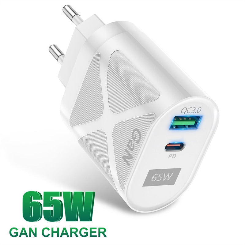 Lovebay 65W GaN Fast Charge Adapter - Charge All Your Devices Quickly and Easily - Perfect for Ho...