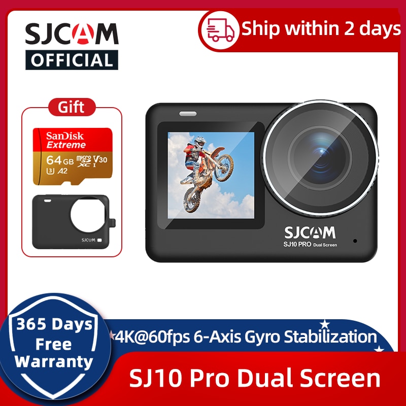 SJCAM Action Camera SJ10 Pro - Capture Your Adventures in Stunning Detail - Dual Screen Design