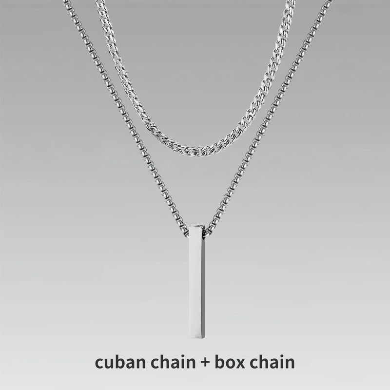Vnox 3D Vertical Bar Necklace for Men - Make a Statement with Style - Elevate Your Accessory Game