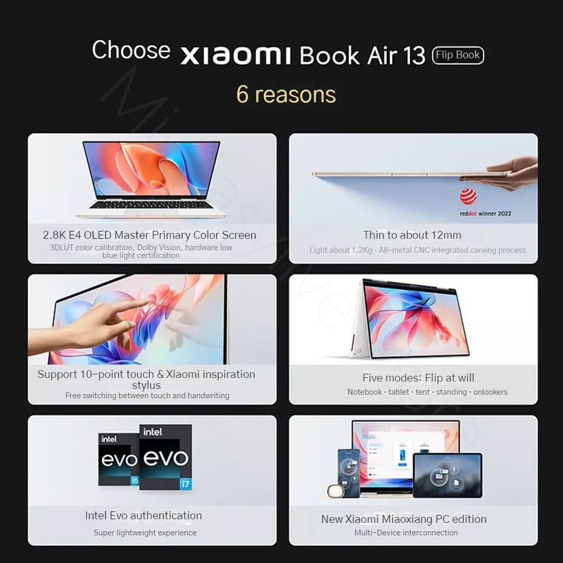 Xiaomi Book Air 13 Laptop - Unleash Your Productivity - Stunning OLED Display and Lightning-fast ...