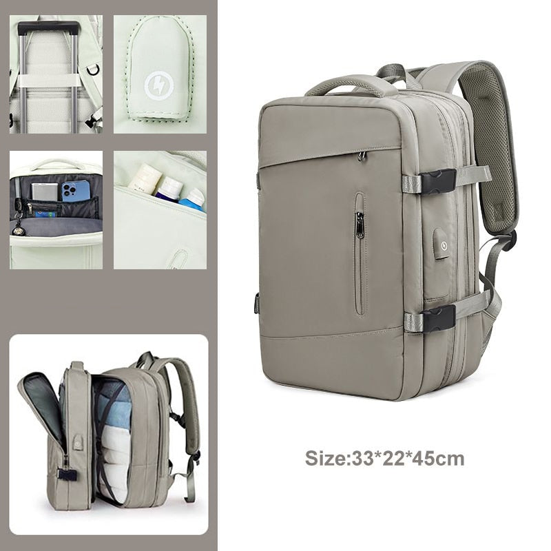 BERRY'S BUYS™ Expandable Airplane Travel Backpack - Your Ultimate Travel Companion - Stay Organized and Comfortable on the Go! - Berry's Buys
