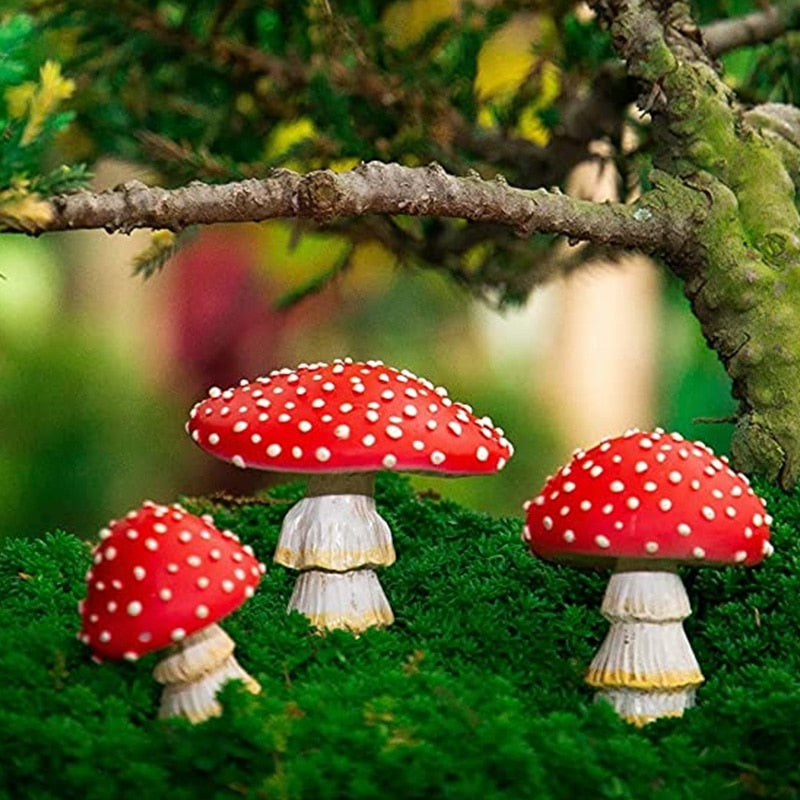 Mini Mushroom Glow In The Dark Resin Crafts - Add Enchantment to Your Garden or Terrarium - Illum...
