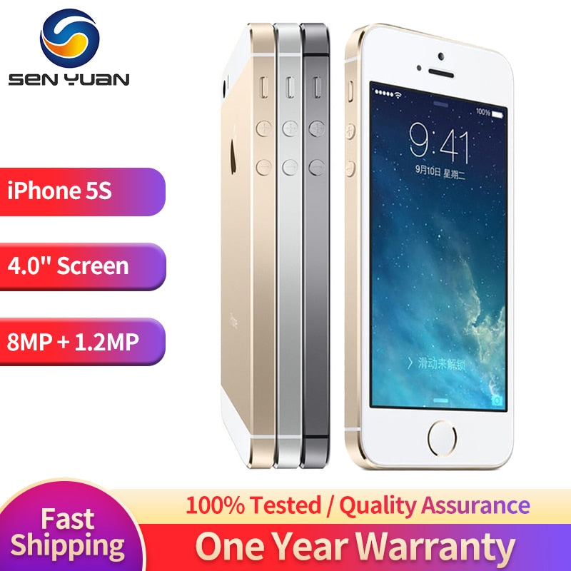 Unlocked Original iPhone 5S - Secure Touch ID & Multi-Language Support - Stay Connected Worldwide