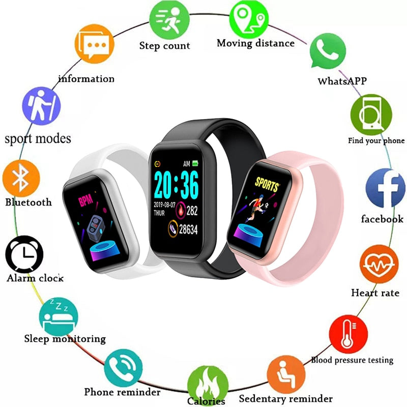 Y68 Smart Watch - Stay Fit and Connected with Real-Time Health Monitoring and Call Reminders.