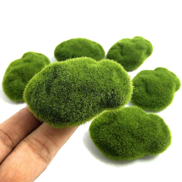 BERRY'S BUYS™ 4 Size Fake Stone Artificial Moss Rocks - Bring Nature Indoors with Lifelike Simulation - Effortlessly Enhance Your Home Decor - Berry's Buys