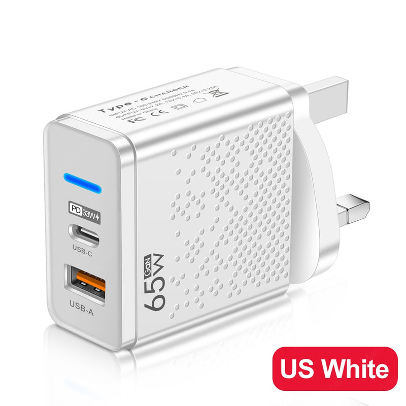 BERRY'S BUYS™ 65W GAN Fast Charge Charger - Power Up Your Devices Faster Than Ever - Stay Charged On-The-Go - Berry's Buys