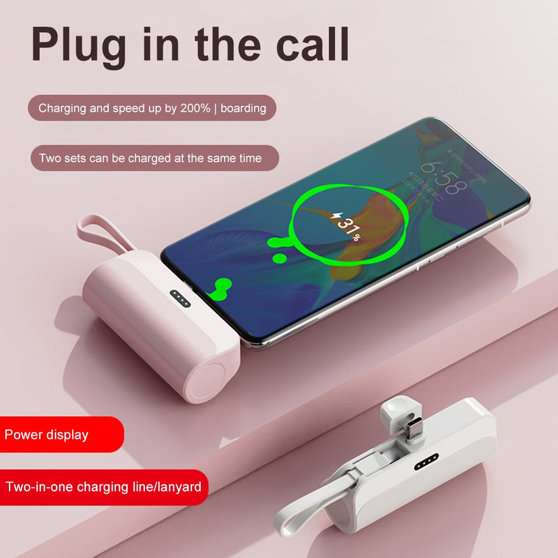 Mini Power Bank 5000mAh - Stay connected on-the-go with ease and style!