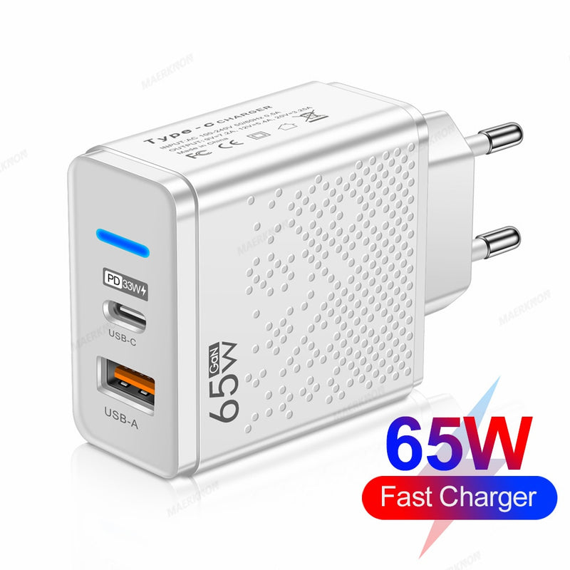 BERRY'S BUYS™ 65W GaN USB Quick Charger - Charge Faster on the Go - Advanced Charging Technology - Berry's Buys
