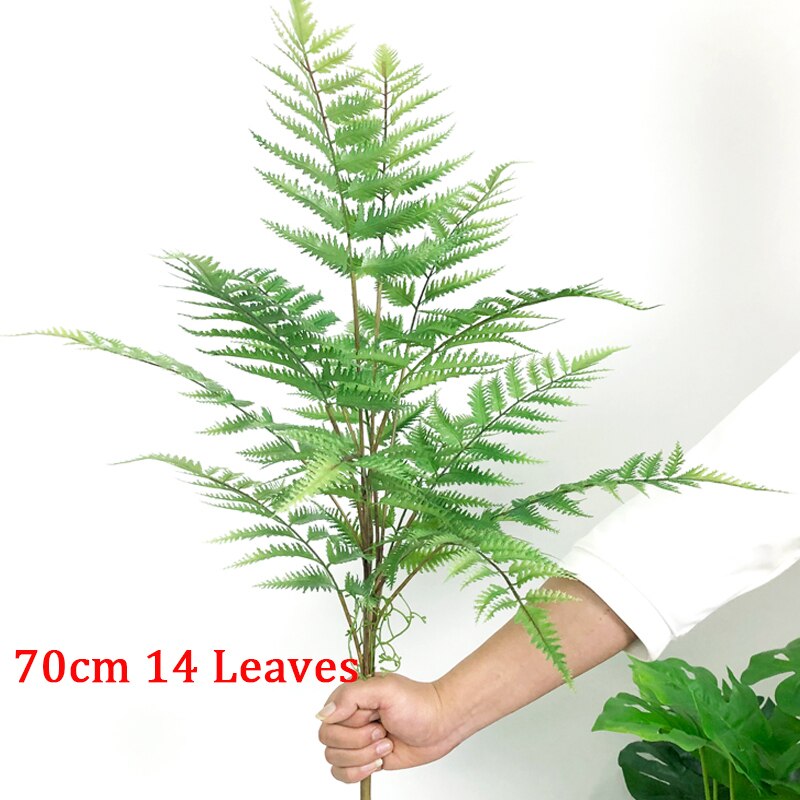 BERRY'S BUYS™ 125cm Large Artificial Palm Tree Tropical Plants Branch Plastic Fake Leaves Green Monstera For Christmas Home Garden Room Decor - Berry's Buys