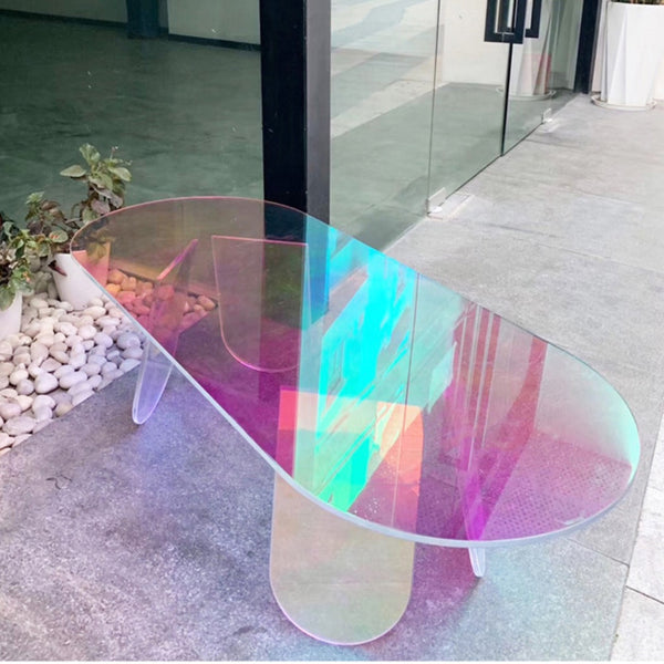 BERRY'S BUYS™ 120cm Coffee Table - Add a touch of glamour and sophistication to your living space - Elevate your home decor with this stunning iridescent design. - Berry's Buys