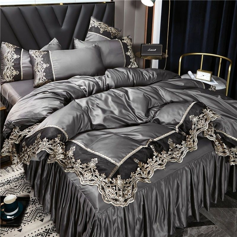 JUSTCHIC Embroidered Duvet Cover Set - Elevate Your Bedroom Style with Luxurious Viscose Material...