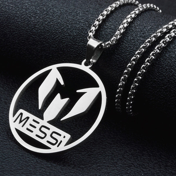 BERRY'S BUYS™ HNSP Lionel Messi Pendant Necklace - Show Your Love for Soccer's Superstar - High-Quality Stainless Steel Design - Berry's Buys