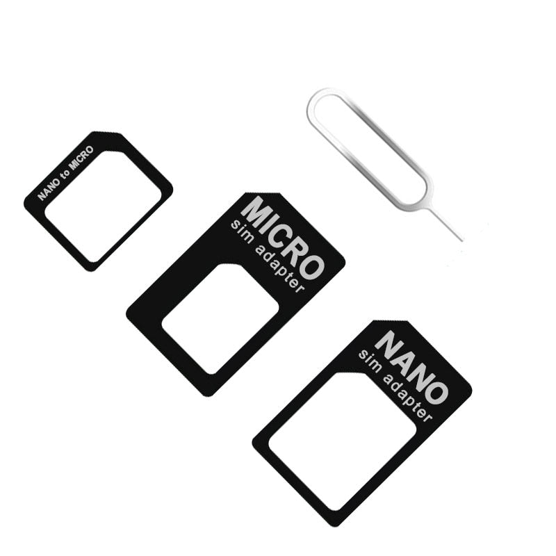 BERRY'S BUYS™ 4in1 Micro Nano SIM Card Adapter Connector - Convert Your Nano SIM to a Micro Standard Adaptor with Ease - Take Your Device Anywhere! - Berry's Buys
